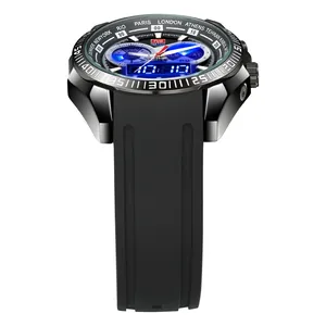Men's TVG sports watch with dual digital analog display and black rubber strap