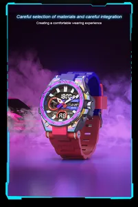 SMAEL iridescent gradient alloy sports watch for men, luminous and 5BAR waterproof