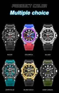 SMAEL men's sport watch variants in black, silver, and colorful gradient colors.