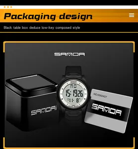 SAMDA digitale Sportuhr Set inklusive eleganter schwarzer Metallbox und Garantiekarte