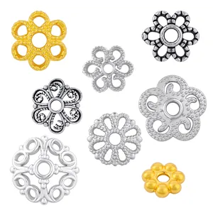 Assorted 925 sterling silver flower bead caps and spacers for DIY bracelet jewelry making