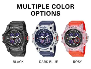 SMAEL men's outdoor dual display sports watch with waterproof and luminous features