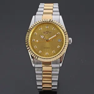 Orologio meccanico automatico WINNER da uomo con cinturino bicolore oro e argento