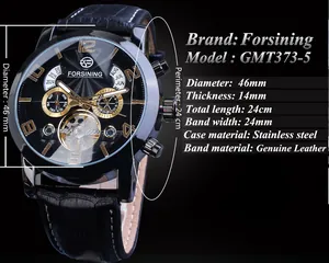 Spécifications de la montre mécanique automatique Forsining pour hommes, 46mm.