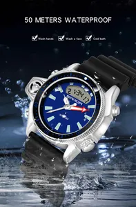 Orologio sportivo impermeabile SAMDA con display digitale analogico e 50M rating