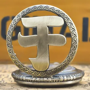 Close-up detail of vintage bronze pocket watch with hollowed-out Chinese character Yu design