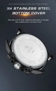 Vista detallada de la tapa trasera de reloj de acero inoxidable 304 resistente a 5ATM