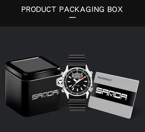 Set orologio digitale sportivo SANDA con scatola in metallo e certificato