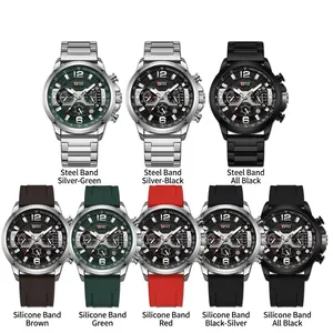 Colección de relojes de cuarzo cronógrafos para hombre con correa de silicona o acero