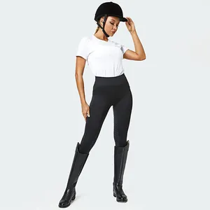 Professionelle Damen Reithose mit hohem Bund und Silikon-Vollbesatz in Schwarz