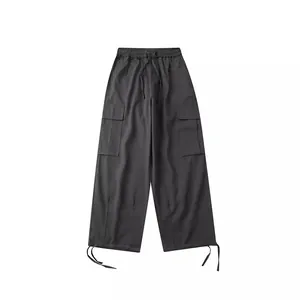 Pantaloni cargo vintage unisex a gamba larga con coulisse e tasche