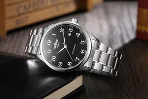 Detailansicht der T-Winner Herren Automatik-Mechanikuhr mit schwarzem Zifferblatt