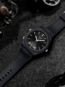 Détail de la montre de sport pour homme TOMI avec cadran à double affichage analogique-numérique