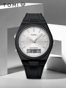 Détail de la montre de sport TOMI pour hommes avec double affichage et bracelet silicone