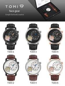 Varianti di colore per orologi al quarzo TOMI Face Gear e confezione regalo di alta qualità.