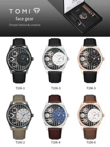 Orologi al quarzo business TOMI T106 con cinturini in pelle in vari colori e stili