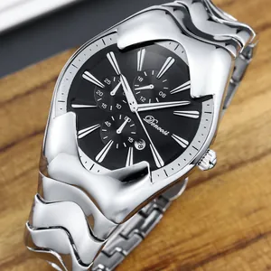 Montre à Quartz pour Hommes Y2K Cyberpunk Concept Trou de Ver Boîtier en Alliage de Zinc Étanche Business Sport