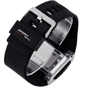OHSEN Men's Digital Sports Watch with Black Rubber Strap and Stainless Buckle