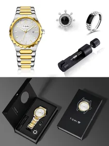 Set orologio da uomo TOMI con anello, orecchino e kit di regolazione cinturino.