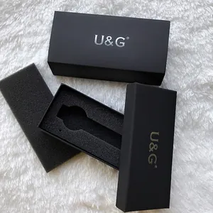 Elegante scatola per orologi nera con inserto in schiuma per confezioni regalo gioielli