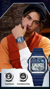 SANDA multifunctional waterproof square digital sports watch with countdown and dual time