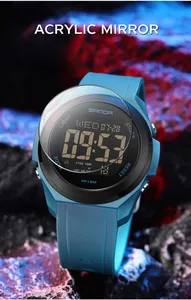 Montre de sport numérique Sanda avec miroir acrylique et bracelet en silicone