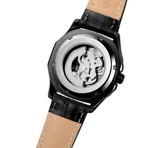 Vue arrière détaillée de la montre automatique T-WINNER avec mouvement squelette