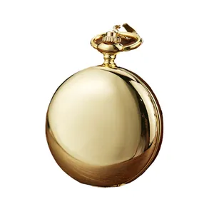 Montre à gousset mécanique classique en or poli pour hommes et femmes