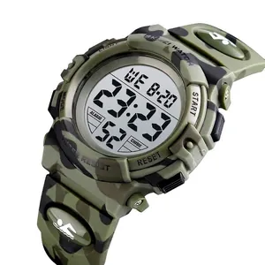 Montre de sport numérique SKMEI pour enfants motif camouflage avec affichage LED