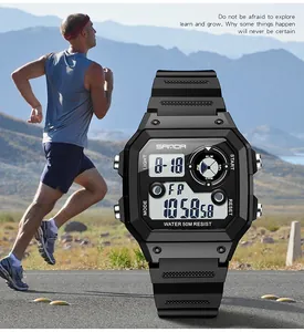 Professionelle SAMDA Digitaluhr mit quadratischem Zifferblatt und 50m Wasserdichtigkeit
