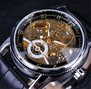 Macro view of Forsining automatic mechanical watch movement with gold gears