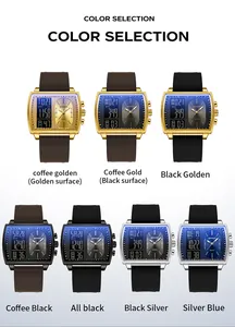 Montres SANDA pour hommes à double affichage numérique et analogique en sept coloris
