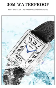 Detailed view of Samda waterproof quartz watch submerged in clear splashing water