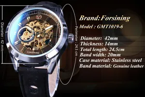 Spécifications techniques et schéma de dimensions de la montre automatique Forsining