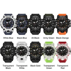 Montre numérique SANDA multifonctionnelle étanche pour homme avec affichage lumineux LED.
