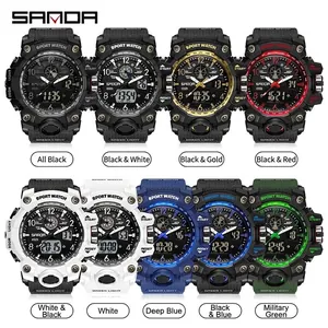 Collection de montres numériques de sport SANDA pour hommes en neuf coloris