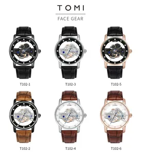 Aperçu des montres mécaniques squelettes pour hommes avec bracelets en cuir variés