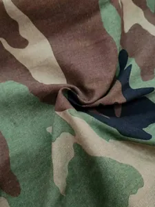 Close-up detail of high-quality camouflage fabric texture and pattern