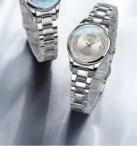 Elegante GOOBASEN Damen Quarzuhr mit silbernem Edelstahlarmband und Datumsanzeige