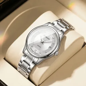 GOOBASEN Women Fashion Quartz Watch Rhinestone Roman Numeral Dial Luminous Waterproof Date Calendar Business Dress Wristwatch