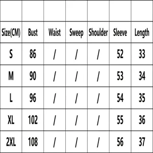 Comprehensive size chart for pink off-the-shoulder shirt with bust and length in cm