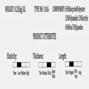 Material and attribute specifications for striped round neck long sleeve knitwear