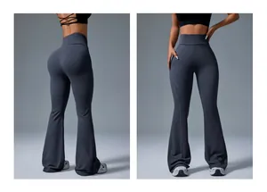 Ausgestellte Yoga-Hose mit hoher Taille und Push-Up-Effekt für eine schlanke Silhouette