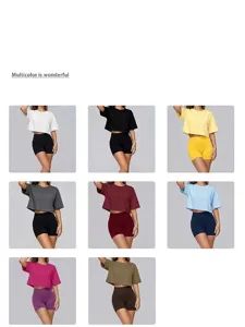 Sélection de couleurs d'ensemble de yoga avec haut à manches courtes et short de sport