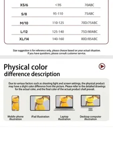 Guide détaillé des tailles et différence de couleur pour ensemble de yoga femme
