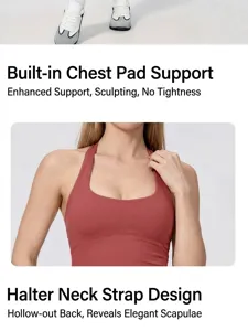Soutien-gorge de yoga dos nu sans couture pour femmes avec coussinets de poitrine intégrés