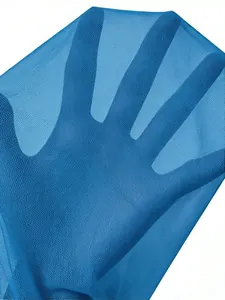 Detailansicht aus blauem, durchsichtigem Netzgewebe für ein sexy Partykleid