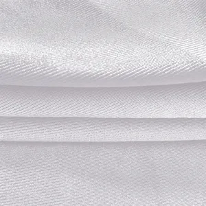 Macro view of high-quality white satin fabric texture for this elegant bodycon dress