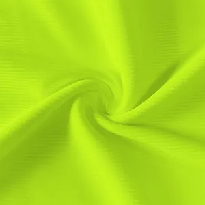 Detailed macro view showing the neon yellow ribbed fabric texture of this summer dress