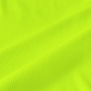 Macro detail of neon yellow ribbed knit fabric texture showing fine vertical lines